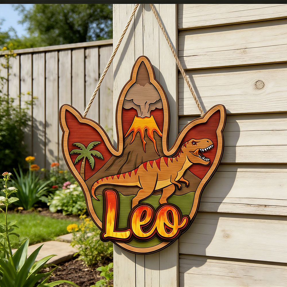 Party Games Graduation - Personalized 3D T-Rex Dinosaur Name Wooden