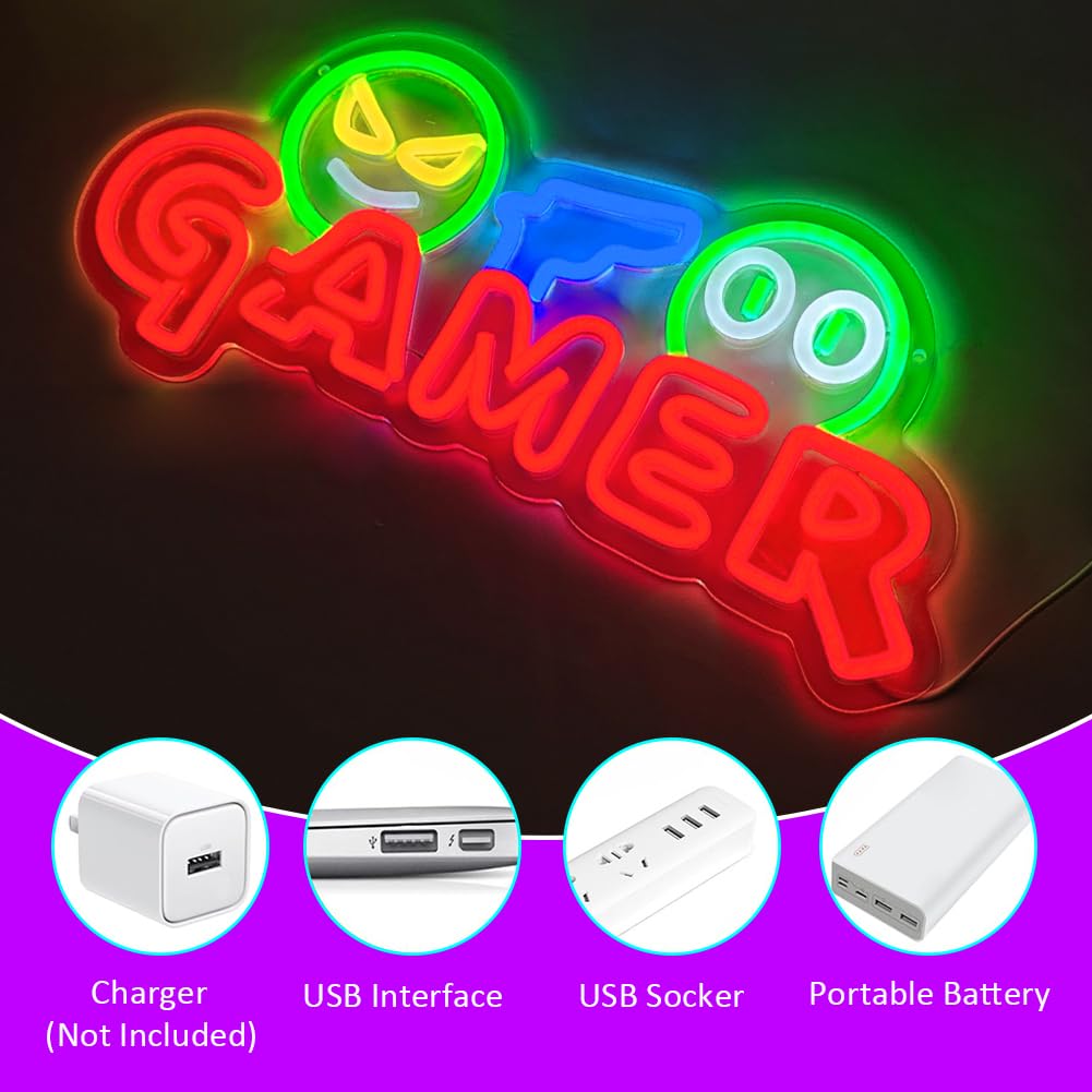 Gamer Neon Sign LED Wall Light - Party Games Graduation 评论和价格