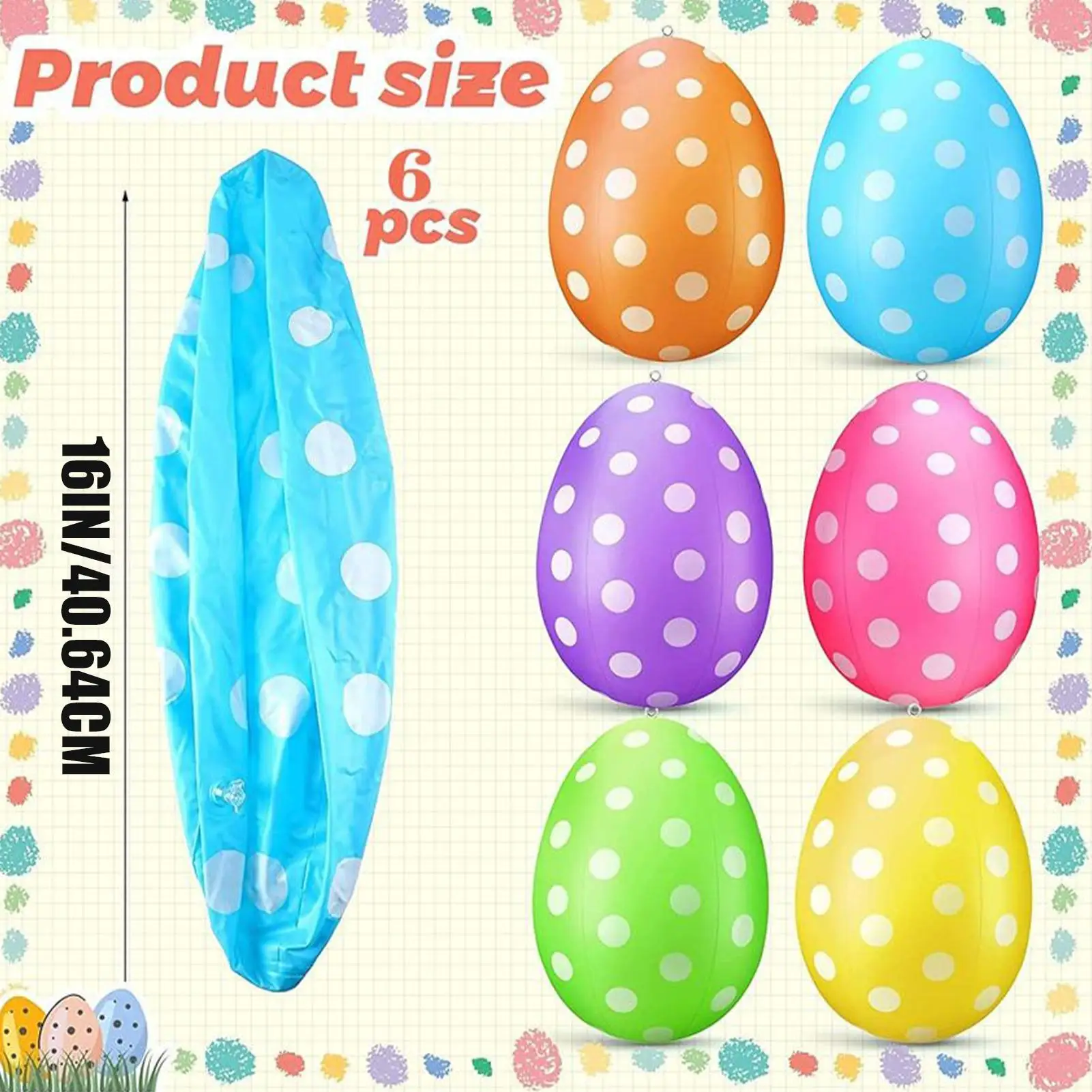 6Pcs Inflatable Easter Eggs /s - Party Games Easter Egg 评论和价格
