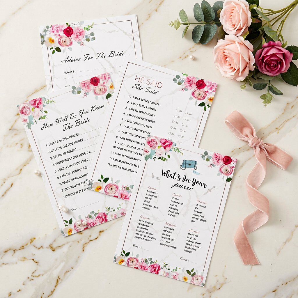 Bridal Shower Game Cards Set,  - Party Games Bridal Shower 评论和价格