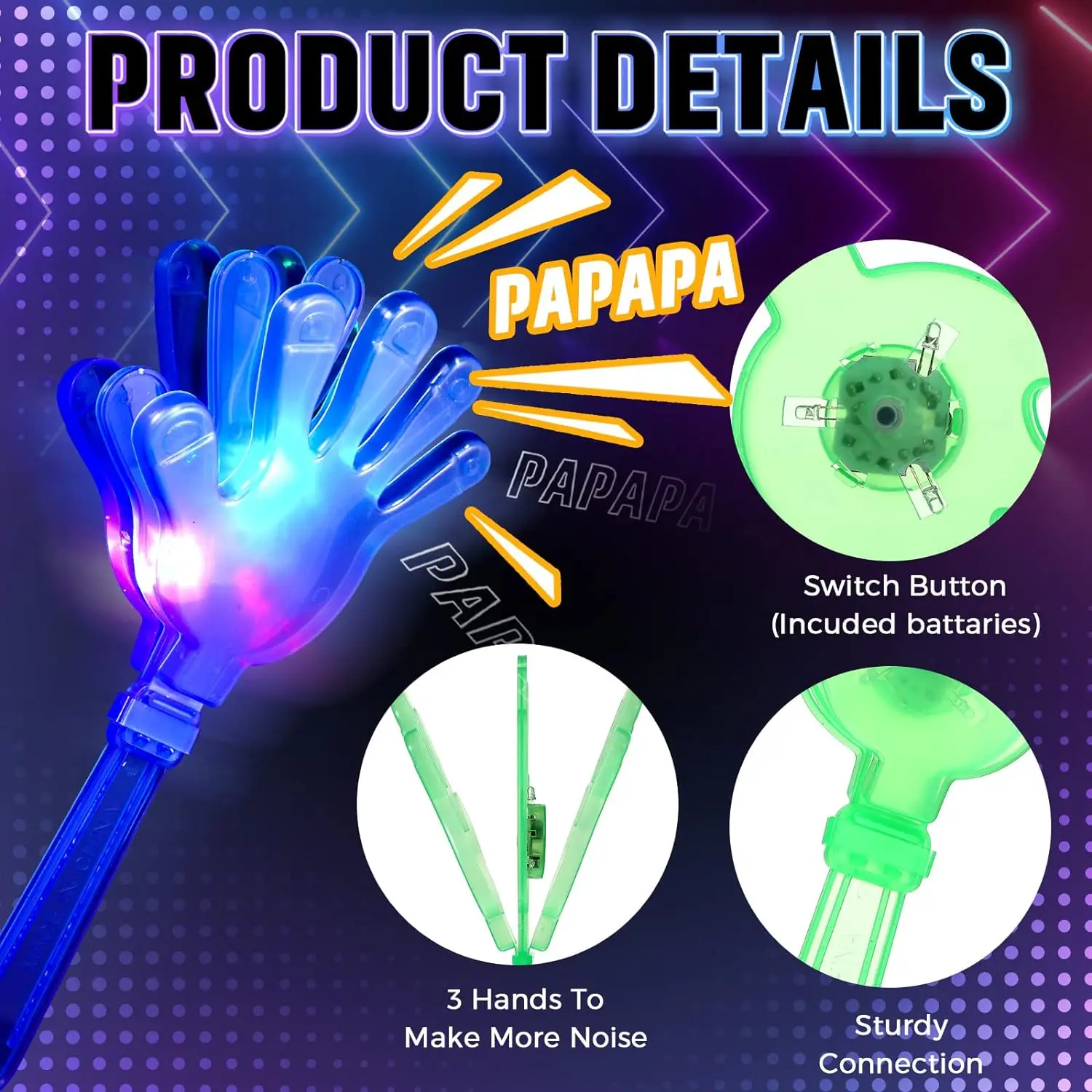 12pcs Hand Clappers Light up L - Party Games Graduation 评论和价格
