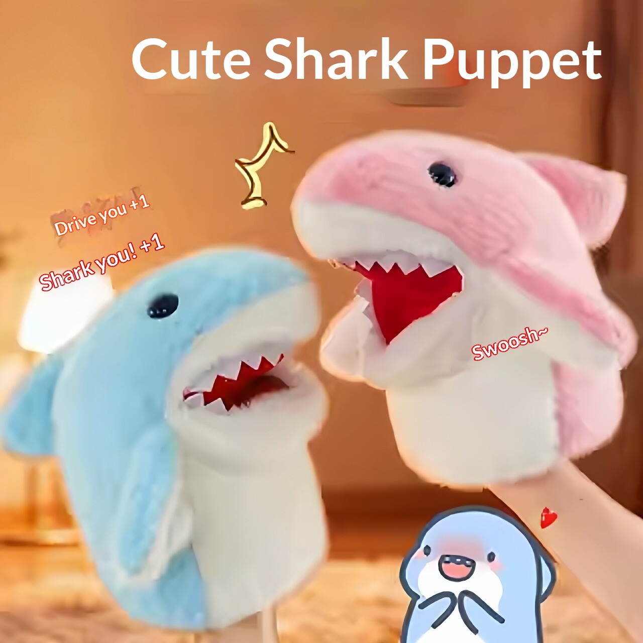 Shark Hand Puppet Plush Shark  - Party Games Children 评论和价格