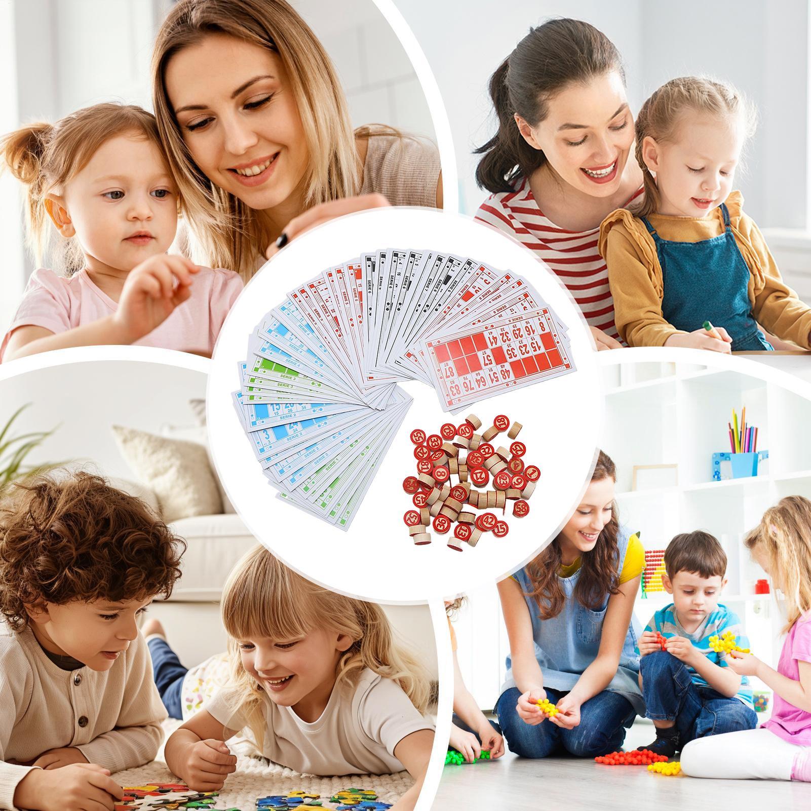 Bingo Set Wooden Funny Educati - Party Games Bingo 评论和价格